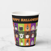 Gobelets En Papier Coupes de papier Halloween Cochons de Guinée (Recto)