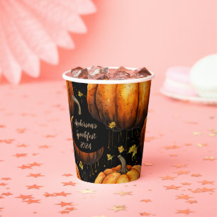 Gobelets En Papier Coupes de papier Halloween personnalisées Citrouil