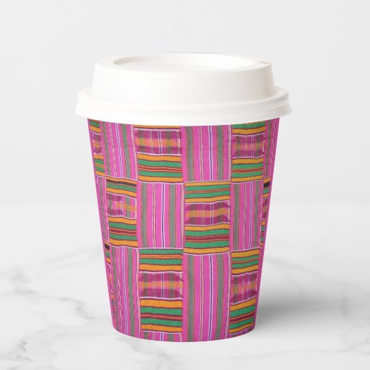 Gobelets En Papier Coupes de papier imprimé africaines (Recto)