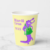Gobelets En Papier Coupes de papier Mardi Gras Alligator (Verso)
