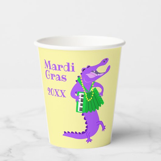 Gobelets En Papier Coupes de papier Mardi Gras Alligator (Recto)