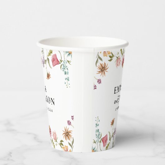 Gobelets En Papier Coupes de papier Mariage fleur sauvage (Droite)