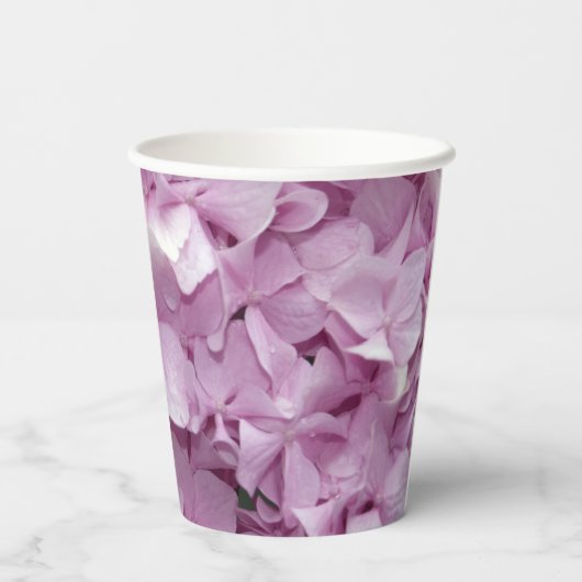Gobelets En Papier Coupes de papier Mariage Soft Rose Hydrangeas (Verso)
