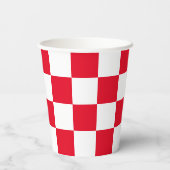 Gobelets En Papier Coupes de papier modernes Red Croate Checkers (Verso)