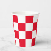 Gobelets En Papier Coupes de papier modernes Red Croate Checkers (Gauche)