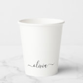 Gobelets En Papier Coupes de papier Monogramme noir blanc (Recto)