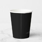 Gobelets En Papier Coupes de papier Monogramme noir blanc (Droite)