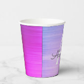 Gobelets En Papier Coupes de papier monogramme stylées en métal viole (Droite)