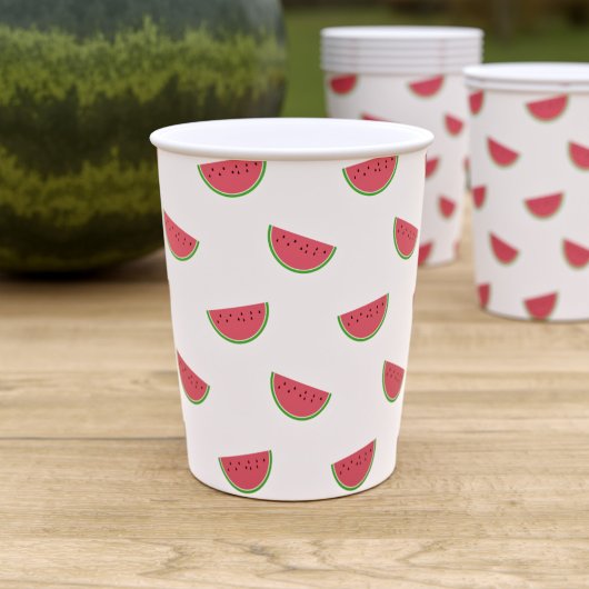 Gobelets En Papier Coupes de papier Motif de fête d'été Watermelon Sl