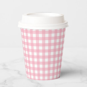 Gobelets En Papier Coupes de papier Motif en carton rose et blanc