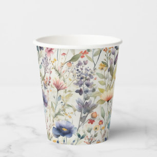 Gobelets En Papier Coupes de papier Motif fleur sauvage