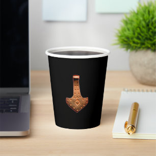 Gobelets En Papier Coupes de papier noir Cuivre Thor Hammer