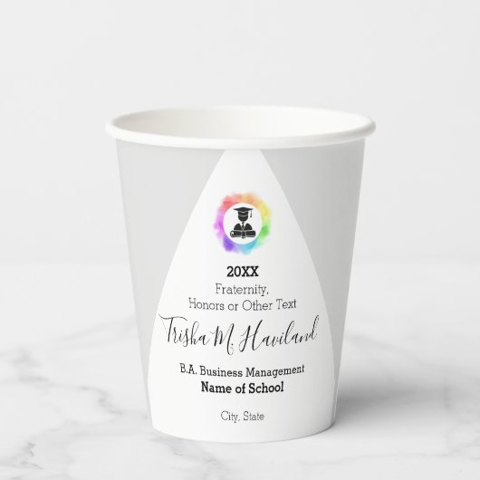 Gobelets En Papier Coupes de papier pâle et blanc HAMbyWG (Verso)