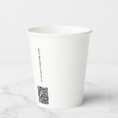Gobelets En Papier Coupes de papier personnalisées Logo et Code QR (Verso)