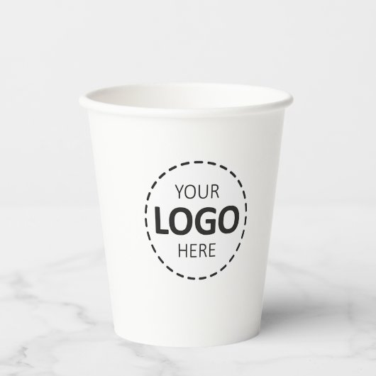 Gobelets En Papier Coupes de papier personnalisées Logo et Code QR (Recto)