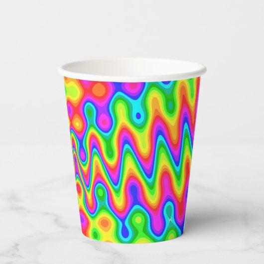 Gobelets En Papier Coupes de papier psychédélique (Verso)