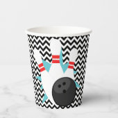 Gobelets En Papier Coupes de papier Retro Chevron Bowling Party (Recto)