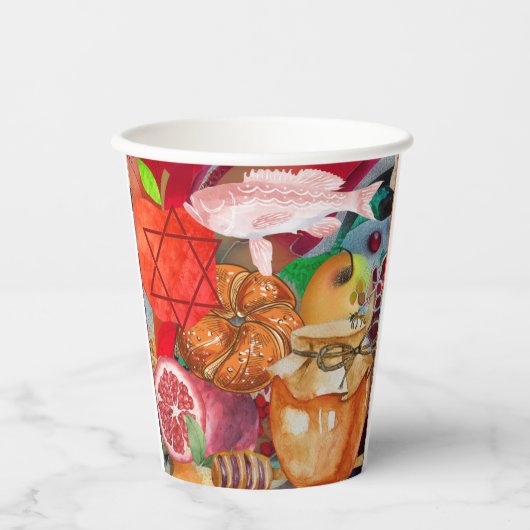 Gobelets En Papier Coupes de papier Rosh Hashanah (Recto)