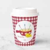 Gobelets En Papier Coupes de papier rouge et blanc mignonnes avec Pot (Recto)