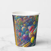Gobelets En Papier Coupes de papier Space Race (Verso)