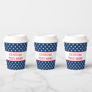 Gobelets En Papier Coupes de papier sur mesure Patriot avec drapeau é
