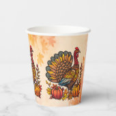 Gobelets En Papier Coupes De Papier Thanksgiving Traditionnelles (Verso)