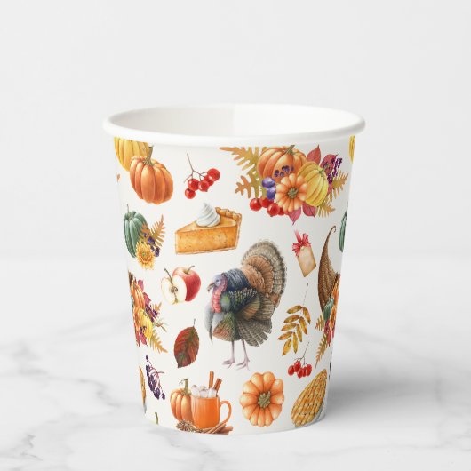 Gobelets En Papier Coupes De Papier Thanksgiving Traditionnelles (Gauche)