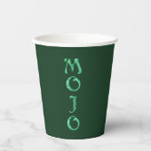 Gobelets En Papier Coupes de papier vert mojo (Recto)