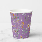Gobelets En Papier Coupes de papier violet fleur sauvage d'aquarelle (Droite)