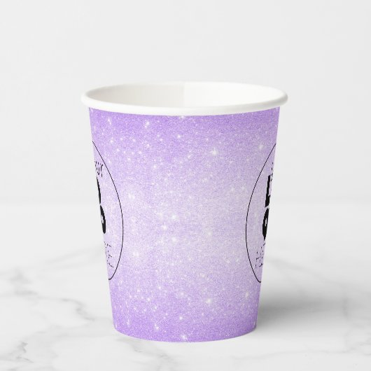 Gobelets En Papier Coupes de papier violet violet Parties scintillant (Gauche)