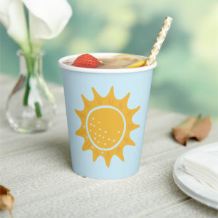 Gobelets En Papier Coupes de partie de piscine Soleil