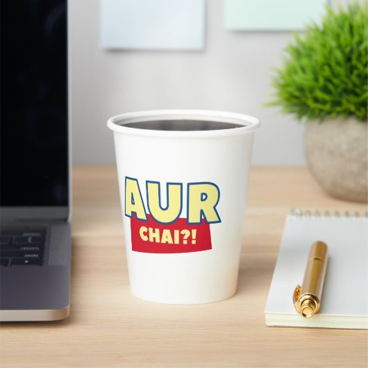 Gobelets En Papier Coupes d'Humour Aur Chai, Pun de thé Funny Chai (Insitu)