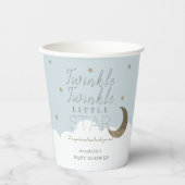 Gobelets En Papier Coupes en papier Baby shower bleu Little Star Twin (Recto)