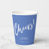 Gobelets En Papier Coupes en papier Baby shower bleu marine (Verso)
