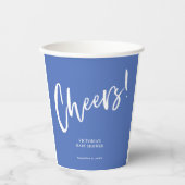Gobelets En Papier Coupes en papier Baby shower bleu marine (Recto)
