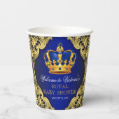 Gobelets En Papier Coupes en papier Baby shower Blue Gold Prince (Verso)