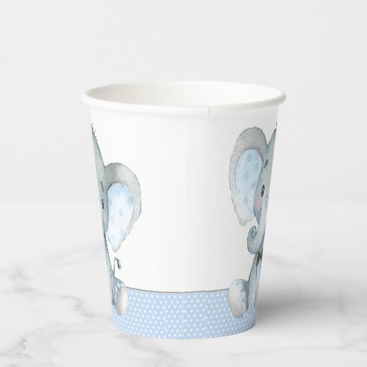 Gobelets En Papier Coupes en papier Baby shower pour éléphant garçon (Droite)