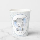 Gobelets En Papier Coupes en papier Baby shower pour éléphant garçon (Verso)