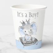 Gobelets En Papier Coupes en papier Baby shower Prince Elephant