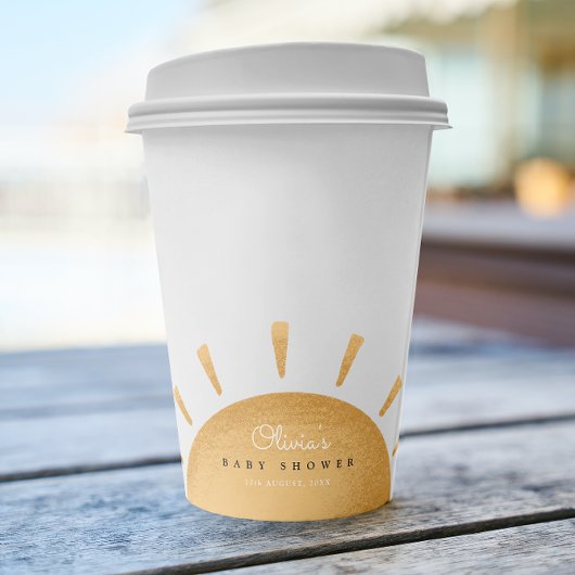 Gobelets En Papier Coupes en papier Baby shower Sunshine Boho