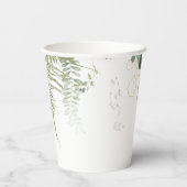 Gobelets En Papier Coupes en papier Baby shower vert et or moderne (Verso)