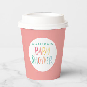 Gobelets En Papier Coupes en papier coloré à baby shower arc-en-cie
