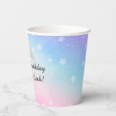 Gobelets En Papier Coupes en papier d'anniversaire Rainbow Princess (Verso)
