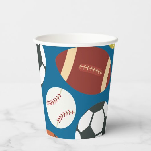 Gobelets En Papier Coupes en papier d'anniversaire sport étoilé (Verso)