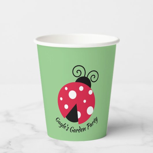Gobelets En Papier Coupes en papier de conception de Ladybug (Verso)