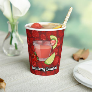 Gobelets En Papier Coupes en papier de fraise Daiquiri