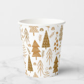 Gobelets En Papier Coupes en papier de Noël de style scandinave or (Recto)