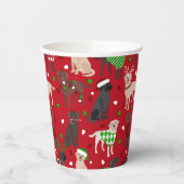 Gobelets En Papier Coupes en papier de rétrificateur de Noël Labrador (Gauche)