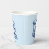 Gobelets En Papier Coupes en papier de train bleu (Droite)