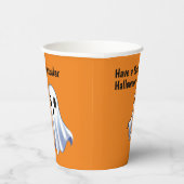 Gobelets En Papier Coupes en papier d'Halloween orange avec de mignon (Droite)